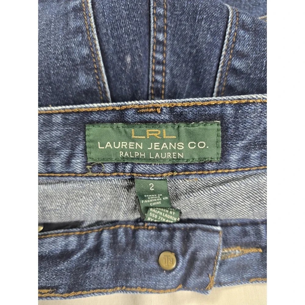 Lauren‎ Ralph Lauren Jeans Womens 2 Blue High Rise Classic Straight Dark Denim